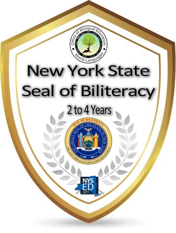 NYS ختم شارة Biliteracy لمدة 2-4 سنوات